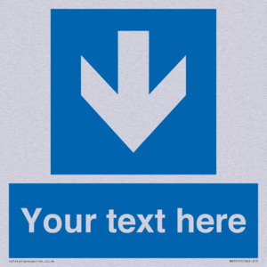 Custom Directional signage blue down arrow 